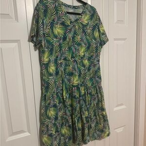 Lands' End Tropical Leaf Print Dress